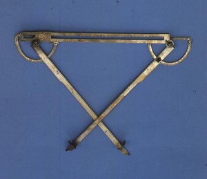 Trigonometer, ca. 1580 (messing) av Philippe Danfrie