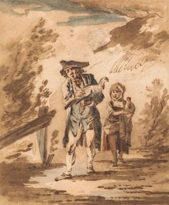 Rustikk med fjærkre som kommer tilbake fra markedet av Philippe Jacques de Loutherbourg