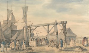 Ankomsten av en Hoy ved Margate av Philippe Jacques de Loutherbourg