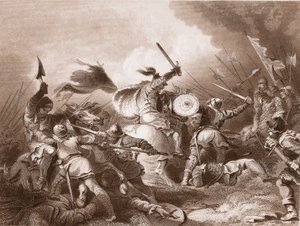 Slaget ved Hastings, gravert av A.H. Payne av Philippe Jacques de Loutherbourg