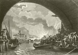 Den store brannen i London av Philippe Jacques de Loutherbourg