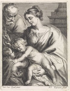 Hellig familie med John av Philippe Joseph Tassaert