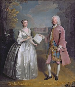 Portrett av Henry 7. Viscount Irwin og hans kone Anne (olje på lerret)