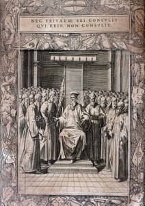 Board of Statutes of the Order of Malta “Statuta Hospitalis Hervsalem”” (Ridderrådet), av Philippe Thomassin, sent på 1500-tallet av Philippe Thomassin