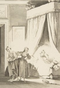 La Gageure des trois Commeres: La Servante, fra Fortellinger og noveller i vers ..., utgitt i 1795. av Philippe Triere