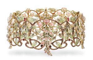 Art Nouveau multi-perle og emalje 