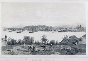 Ni panoramautsikt over Rio de Janeiro: Fra Ilha das Cobras av Philippe and Ciceri Eugene Benoist