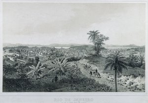 Ni panoramautsikt over Rio de Janeiro: Fra siden av landet Morro de Senado av Philippe and Ciceri Eugene Benoist