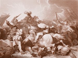 Slaget ved Bosworth Field, gravert av A.H. Payne (litho)