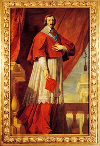 Frankrike, Fontaine Chaalis, Portrett av fransk statsmann og prest, kardinal Richelieu (1585-1642) av Philippe de (school of) Champaigne