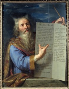 Moses og lovens tabeller. Maleri av Philippe De Champaigne (1602-1674) Ec. Flam. av Philippe de Champaigne