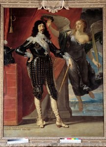 Portrett til fots av Ludvig XIII (1601-1643) kroner av Victory. Maleri av Philippe de Champaigne (1602-1674) av Philippe de Champaigne