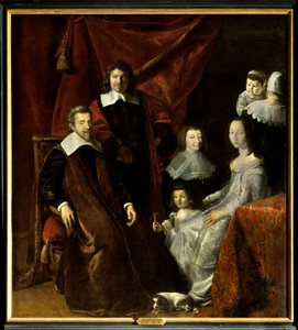 Familien til Henri Louis (Henri-Louis) Habert de Montmort (Montmor) (1600-1679), til høyre, Henriette-Marie de Buade de Frontenac (Henriette Marie de Buade-Frontenac) (død 1676). Maleri av Philippe De Champaigne (1602-1674). Olje på lerret. Påbudt, bindend av Philippe de Champaigne
