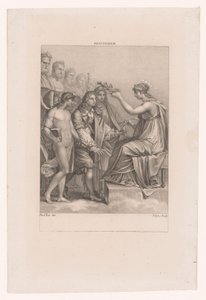 Apoteose av Jean Racine Hans geni og Melpomene fører ham til udødelighet av Philippus Velijn