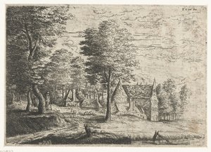 Landskap med en hyrde og flokken hans Tre landskap (serietittel) av Philips Augustijn Immenraet