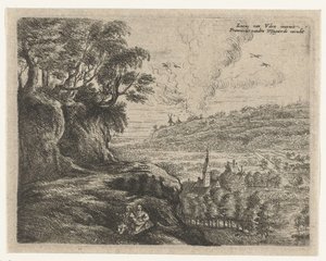 Landskap med mann, kvinne og barn Åtte landskap etter Lucas van Uden (serietittel) av Philips Augustijn Immenraet