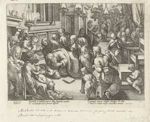 Paulus vekker Eutychus tilbake til livet Apostlenes gjerninger (serietittel) Acta Apostolorum (serietittel) av Philips Galle (workshop of)