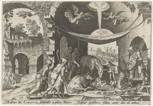 Tilbedelse av hyrdene The Days of Doom of the Jewish People (serietittel) av Philips Galle