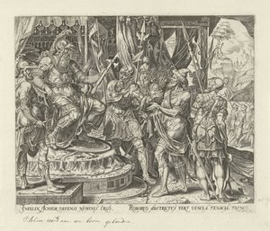 Achior for Holofernes Historie om Judit og Holofernes (serietittel) av Philips Galle