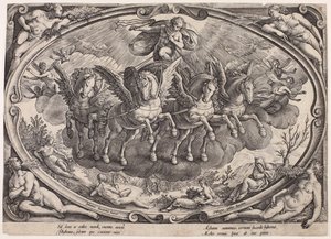 Apollon (Sol) med solvognen (De fire årstidene med solen, tittelside) av Philips Galle