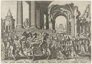 Samsons begravelse The Days of Doom of the Jewish People (serietittel) av Philips Galle