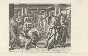 Kristus og kvinnen tatt i utroskap Seks scener med Kristus og kvinner fra evangeliene (serietittel) av Philips Galle