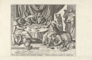 Kristus salvet av Maria Magdalena Seks scener med Kristus og kvinner fra evangeliene (serietittel) av Philips Galle