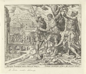 Israelittene skar Akior løs Historie om Judit og Holofernes (serietittel) av Philips Galle