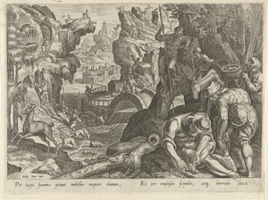 Jacht op gemzen Jachttaferelen (serietittel) Der alle slags jakt, fuglefangst og fiske (serietittel) av Philips Galle