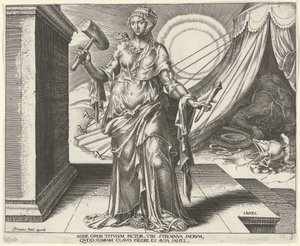 Jael Iahel (tittel på objekt) Åtte kjente kvinner fra Det gamle og nye testamente (serietittel) av Philips Galle