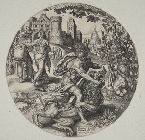 Samson river løven av Philips Galle