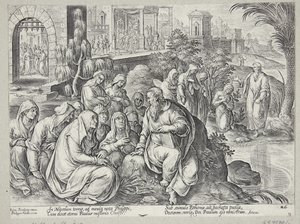 St. Paulus taler med kvinnene i Filippi av Philips Galle