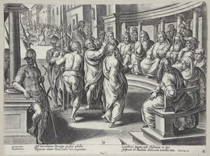 St. Paulus foran yppersteprestene av Philips Galle