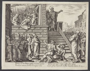 St. Peter forkynner i Jerusalem av Philips Galle