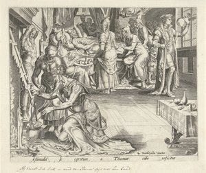 Tamar lager mat til Amnon Historien om Tamar og Amnon (serietittel) av Philips Galle