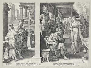 Engelen sender Cornelius for St. Peter av Philips Galle