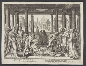 Begravelsen av St. Stefan av Philips Galle