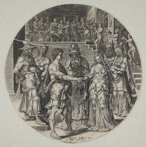 Bryllupet til Samson og filisterkvinnen av Philips Galle