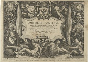 Titelprent van de-serien av Medici-familien Familiehistorie av het geld De