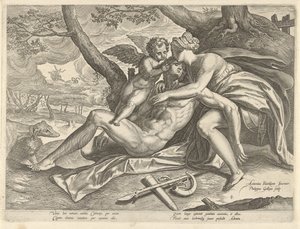 Venus sørger over Adonis død The Story of Adonis (serietittel) av Philips Galle