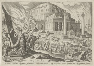 Ødeleggelsen av Jerusalem av keiser Titus The Days of Doom of the Jewish People (serietittel) av Philips Galle