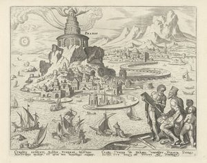Lighthouse of Alexandria Pharos (tittel på objekt) The Eight Wonders of the Ancient World (serietittel) av Philips Galle