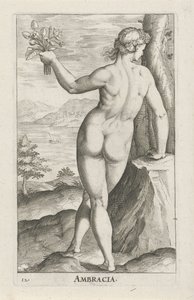 Vannymfe Ambracia Ambracia (tittel på objekt) Stroom en waternimfen (serietittel) Oceanitid-nymfer, epihidrid potamidus naiads (serietittel) av Philips Galle