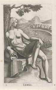 Waternimf Lerna Lerna (tittel på objekt) Stroom - en vannnymfe (serietittel) Nympharum oceanitidum, Ephydridum potamidum naiadum (serietittel) av Philips Galle