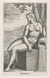 Vannymfe Salmacis Salmacis (tittel på objekt) Stroom en waternimfen (serietittel) Oceanitid-nymfer, epihidrid potamidus naiad (serietittel) av Philips Galle