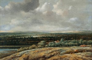Panoramautsikt over landskapet med en by i bakgrunnen