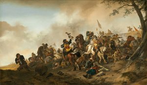 Kampscene, ca. 16451646. av Philips Wouwerman