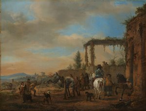 Rideskolen En rideskole av Philips Wouwerman