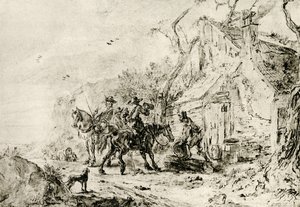 Stopp ved tavernaen av Philips Wouwerman