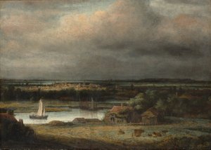 Bredt elvelandskap, ca. 1648-49 av Phillips de Koninck